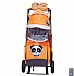 Санки-коляска Snow Galaxy City-1-1, дизайн - Панда на оранжевом, на больших надувных колёсах с сумкой и варежками  - миниатюра №4